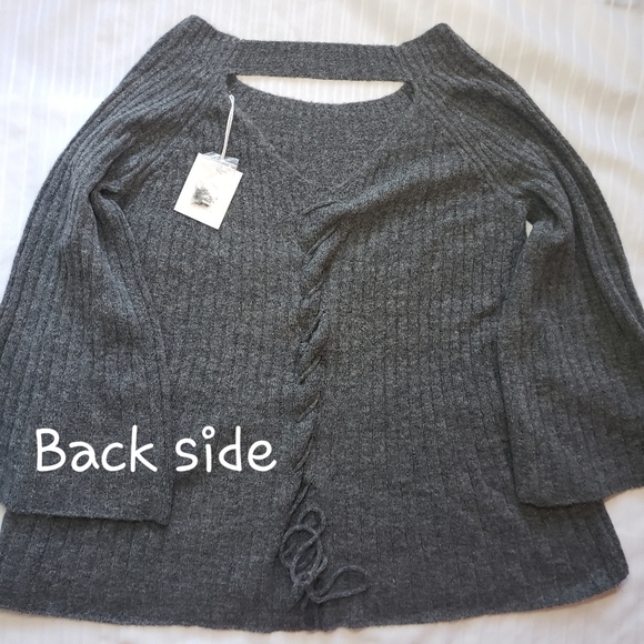 Lauren conrad laceup swing pullover sweater Large - Picture 3 of 7